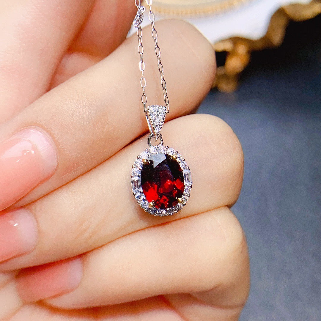 925 Silver Ruby Elegant Set