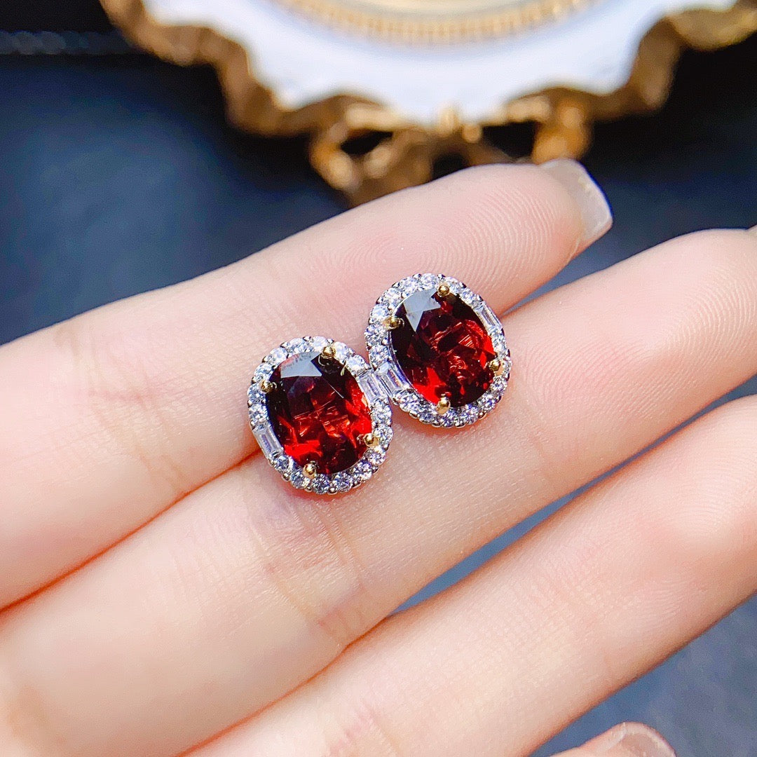 925 Silver Ruby Elegant Set