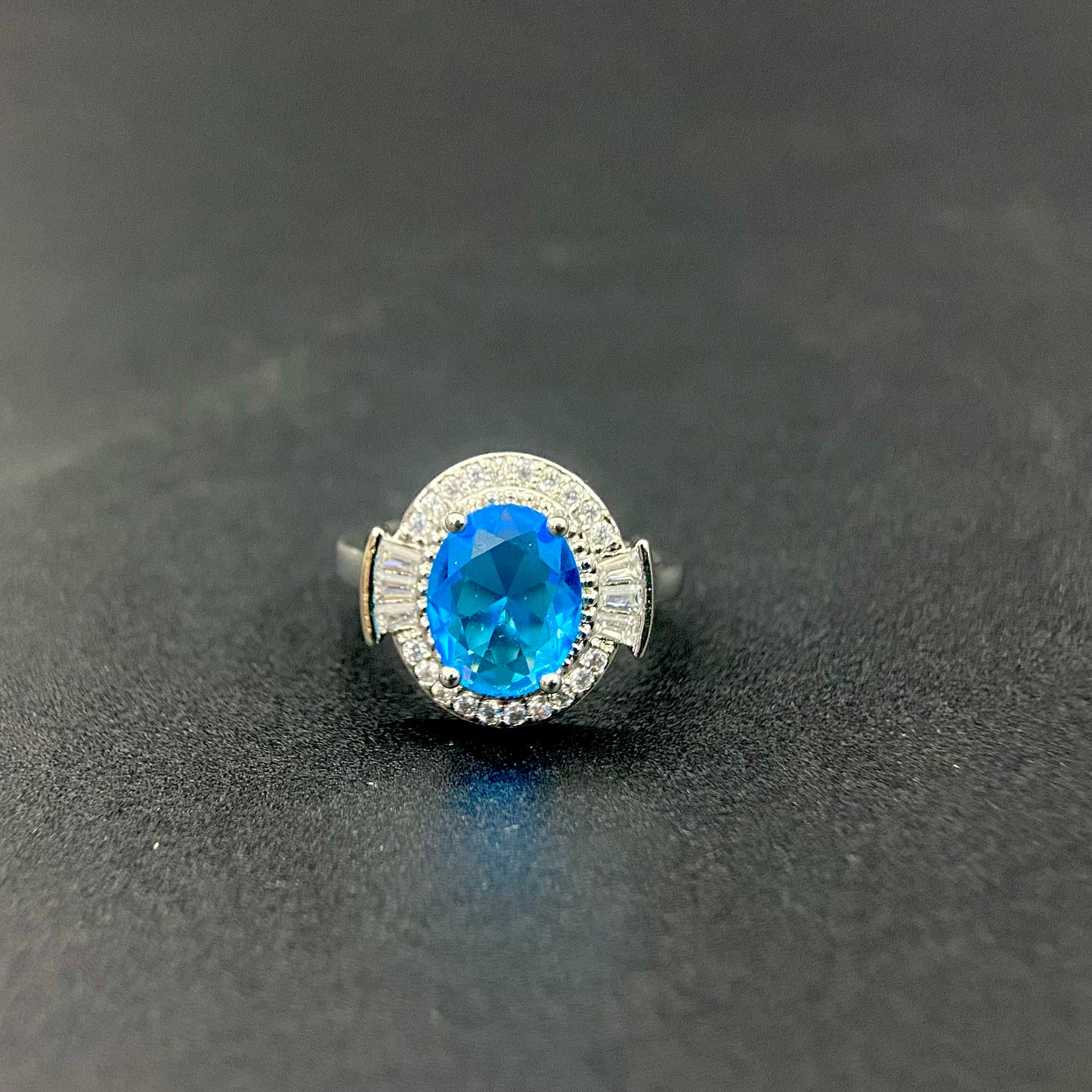 s925 oval classic sapphire set