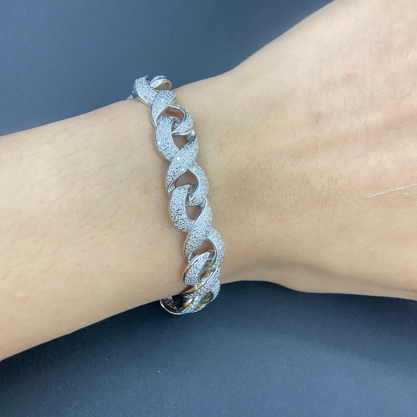 Cuban chain s925 full diamond bracelet