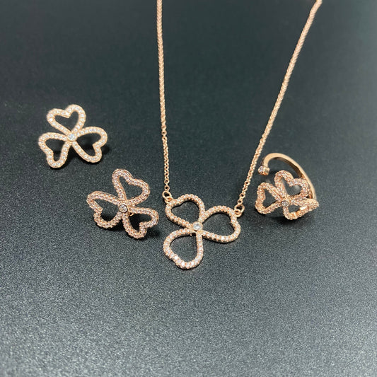 s925 Silver Lucky Clover Set of 3