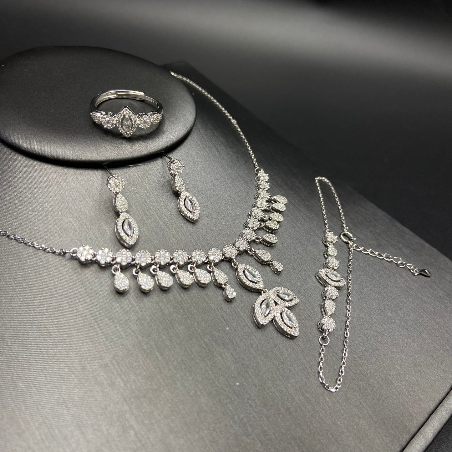 s925 silver water drop set