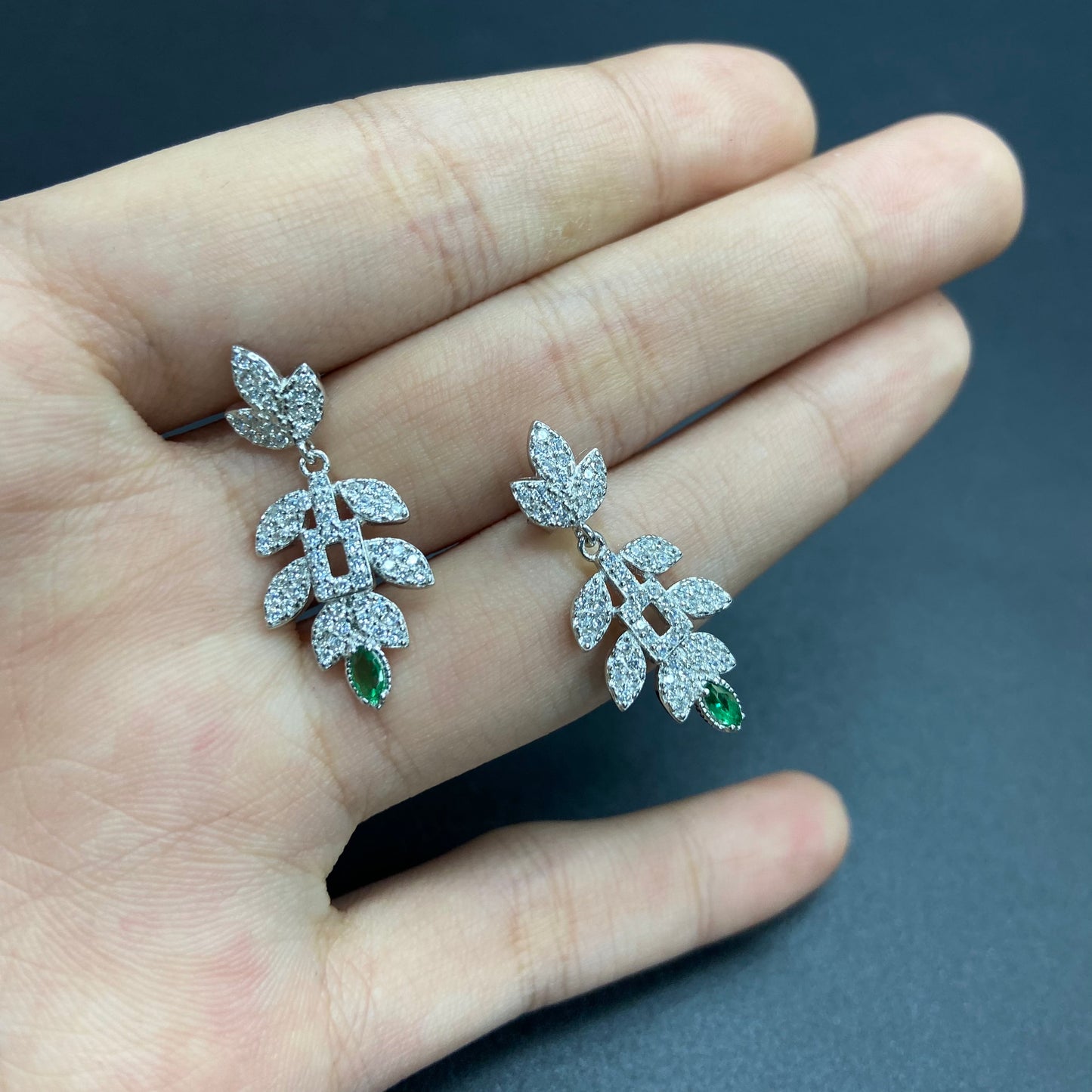 s925 silver emerald four-piece set