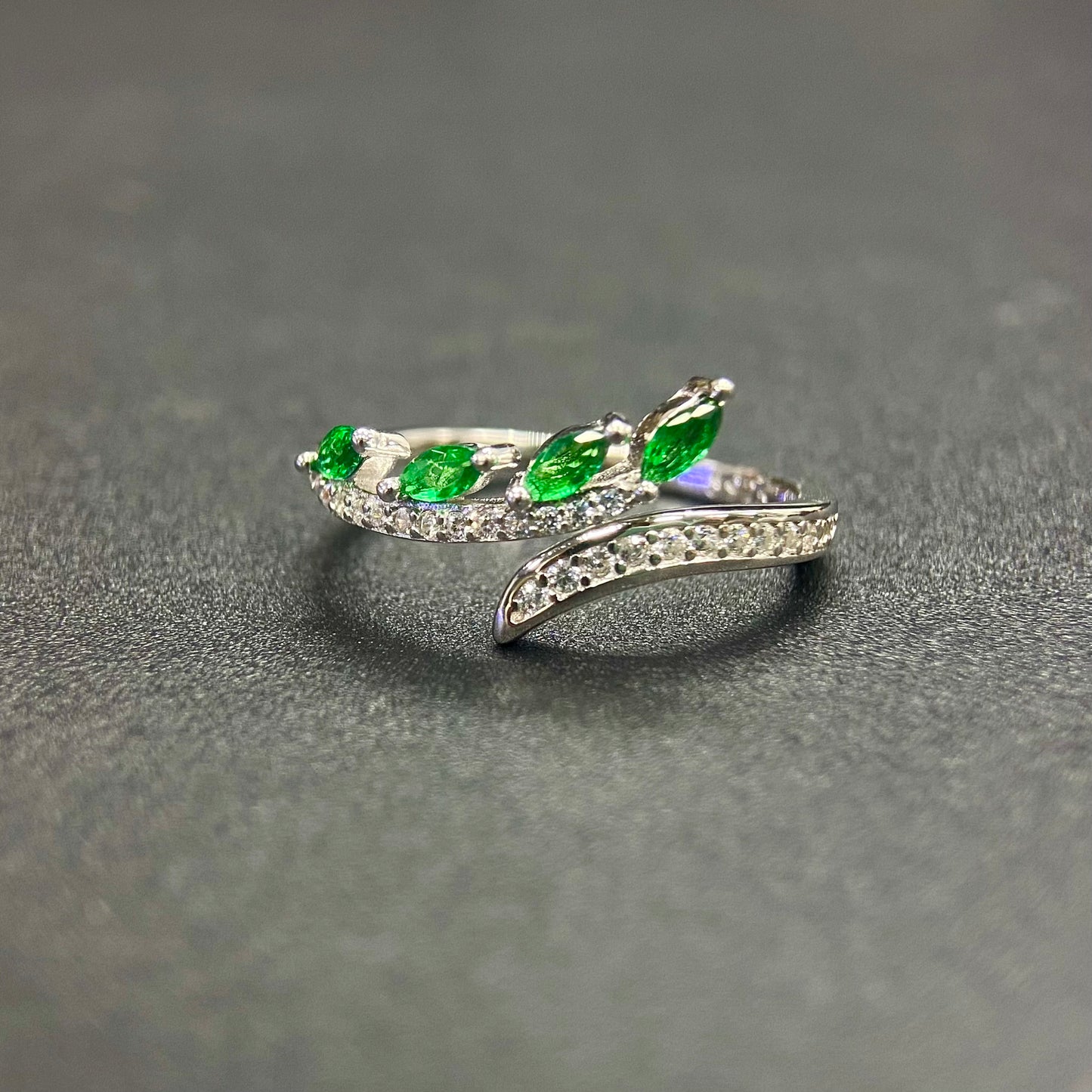 s925 silver emerald four-piece set