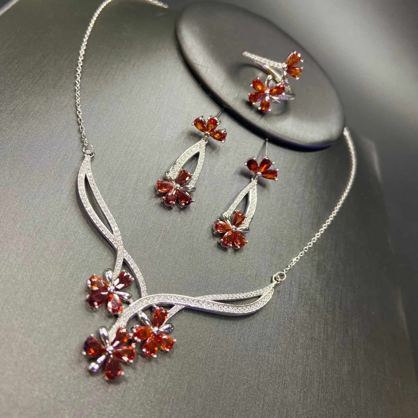 s925 silver plum blossom four-piece set