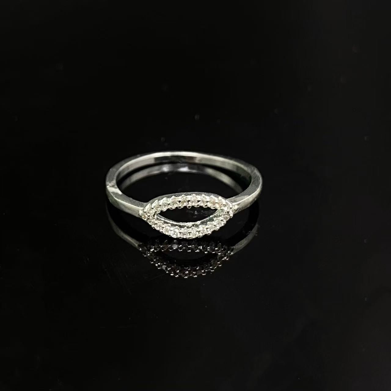 s925 silver oval line ring