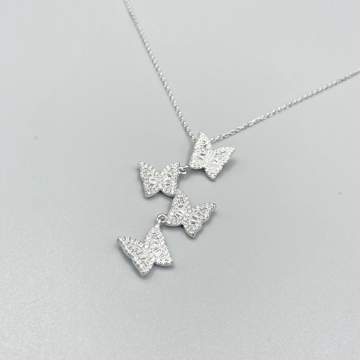 s925 silver butterfly set of four